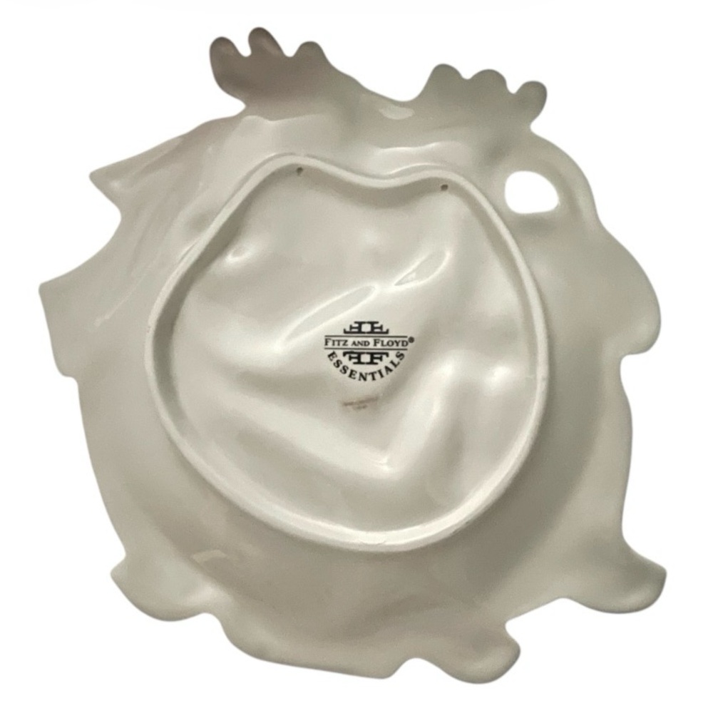 Vintage 1980Fitz & Floyd Christmas Reindeer Canape Plate Cookies Candy Tray 10" - Picture 3 of 4